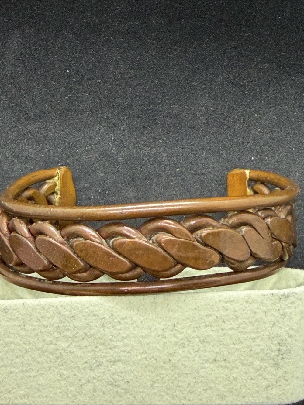 Braided Copper Cuff Bracelet 70s